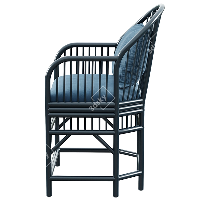 Elegant Rattan Pavilion Chair 3D model image 5