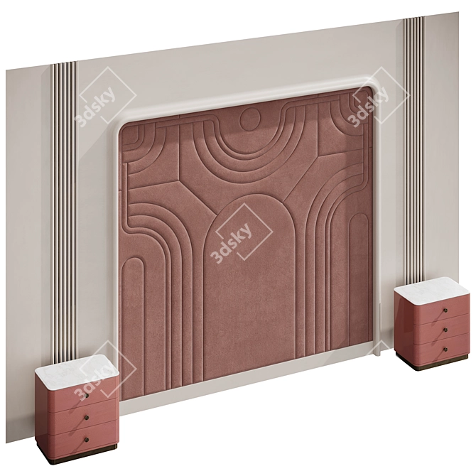 Modern Headboard Set 3D model image 1