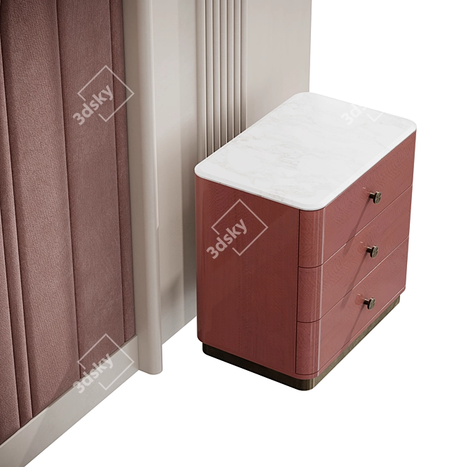 Modern Headboard Set 3D model image 4