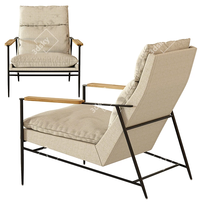 Contemporary Lounge Chair with Corona Render 3D model image 2