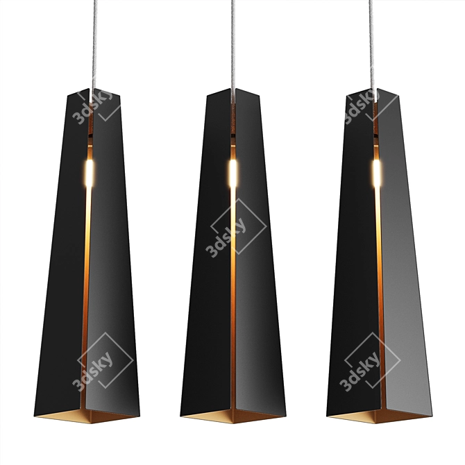 Pluma LED Aluminum Pendant Light 3D model image 2