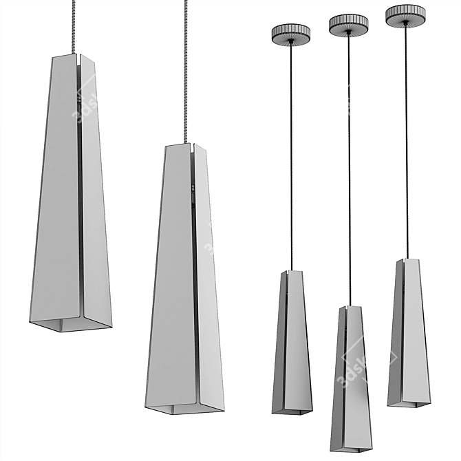 Pluma LED Aluminum Pendant Light 3D model image 4