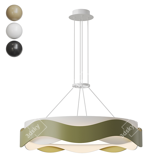 Wave LED Pendant Lamp FINIAN 3D model image 1