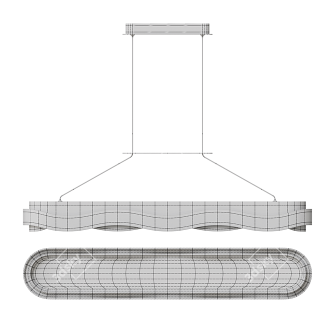 Waveform LED Chandelier: Lampatron FINIAN 3D model image 3