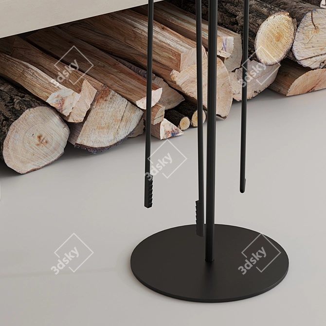 Modern Fireplace Wall Decor Set 3D model image 4