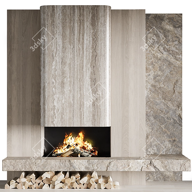 Premium Fire Place 3D Model 3D model image 1