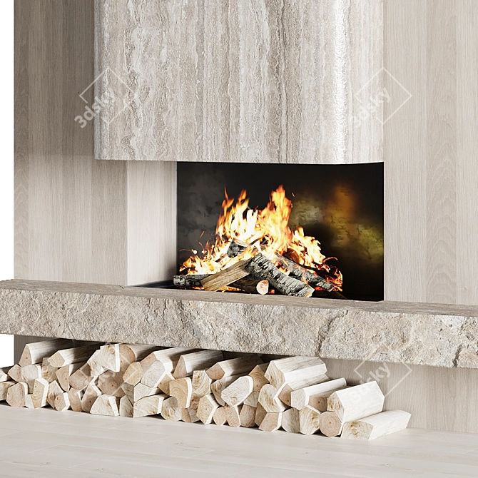 Premium Fire Place 3D Model 3D model image 3