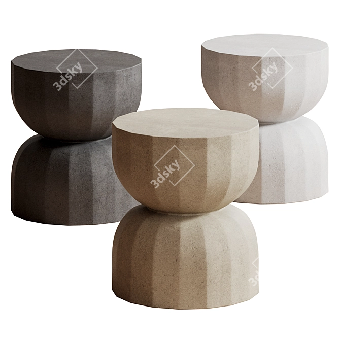 Sleek Concrete Teo Side Table 3D model image 1