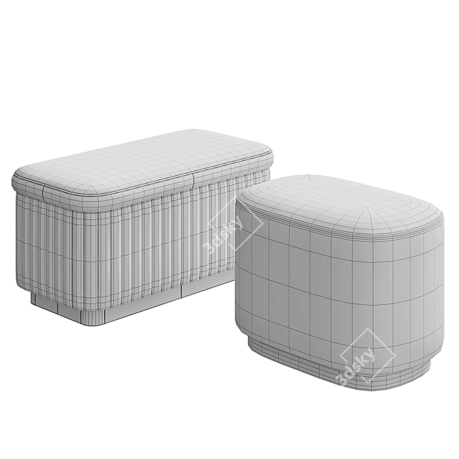  Deco Luxury Home Pouffe 3D model image 5