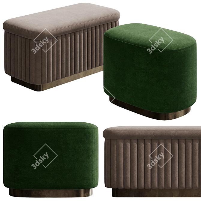  Deco Luxury Home Pouffe 3D model image 6