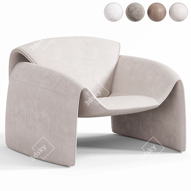 Stylish Le Club Armchair Design 3D model image 5