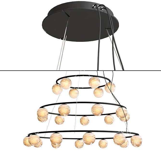 Modern LED Chandelier by Tribeca 3D model image 4