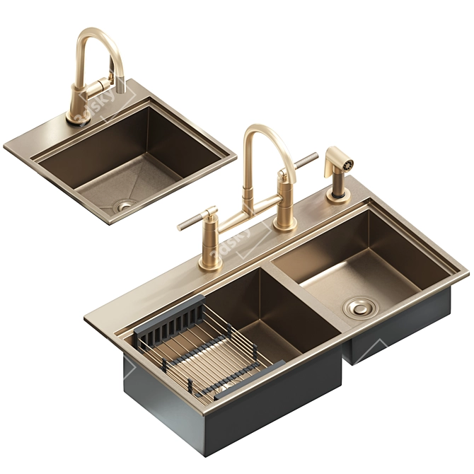 Brizo Kitchen Sink - Elegant Functionality 3D model image 1