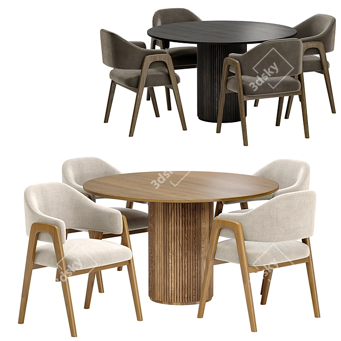 Luxury Dining Set: Jose Trevor Chair & Palaise Table 3D model image 1