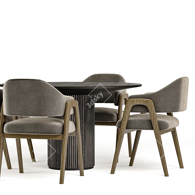 Luxury Dining Set: Jose Trevor Chair & Palaise Table 3D model image 3