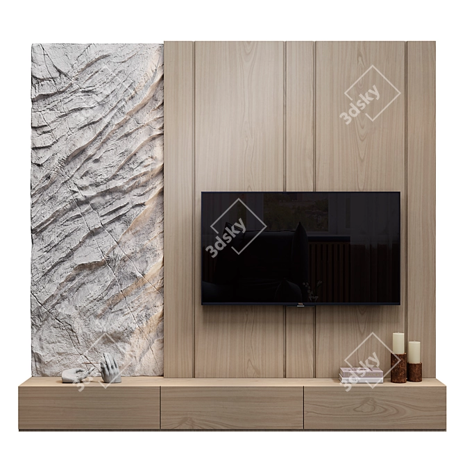 Modern TV Wall 05 3D Model製品 3D model image 1