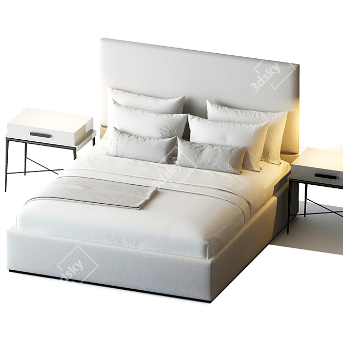 Luxury Bed Set by Sofa Co. 3D model image 2