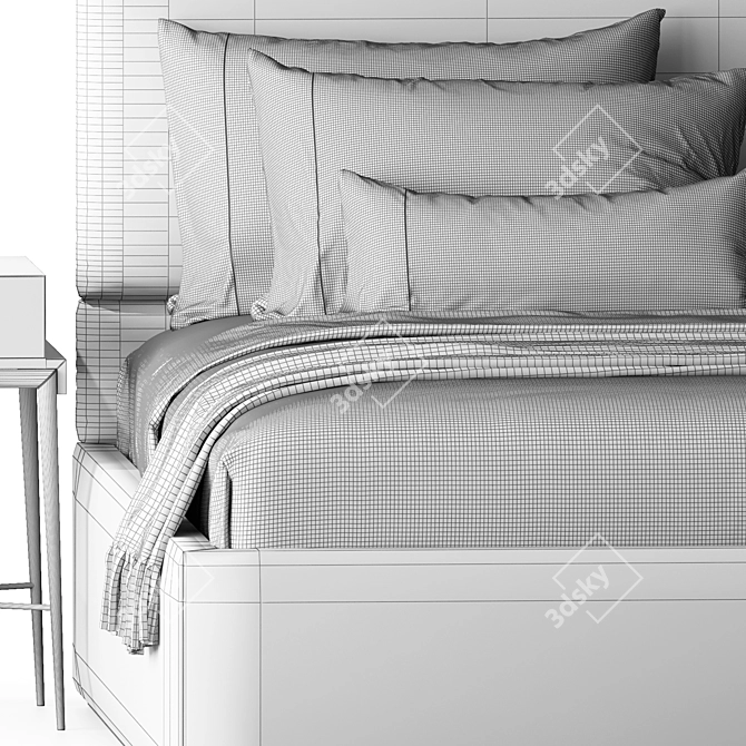 Luxury Bed Set by Sofa Co. 3D model image 3