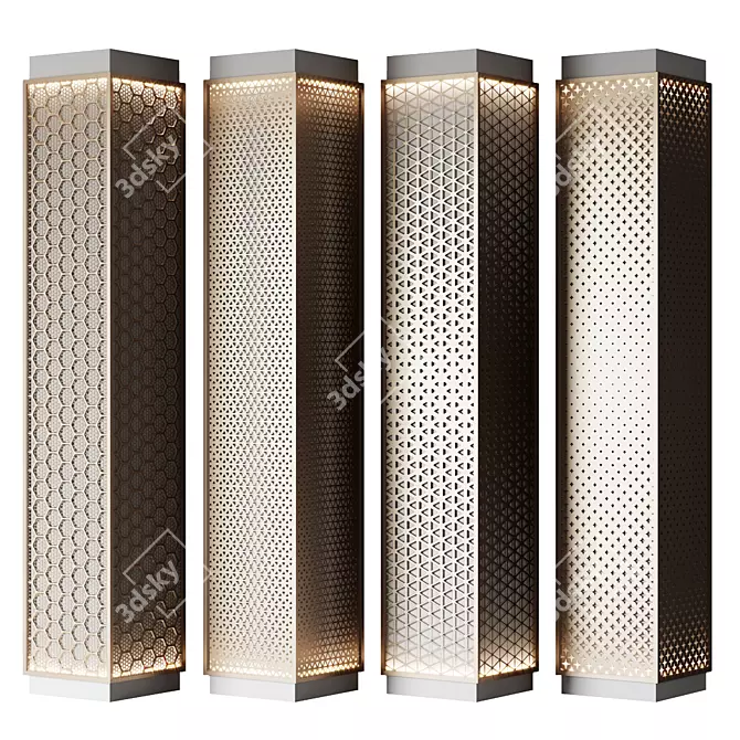  Metal Perforated Columns Adjustment 3D model image 1