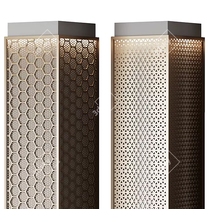  Metal Perforated Columns Adjustment 3D model image 2