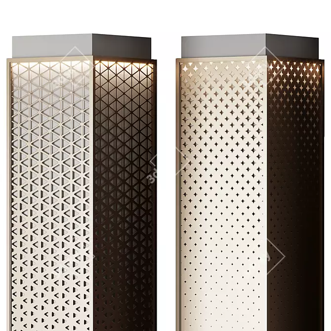  Metal Perforated Columns Adjustment 3D model image 3