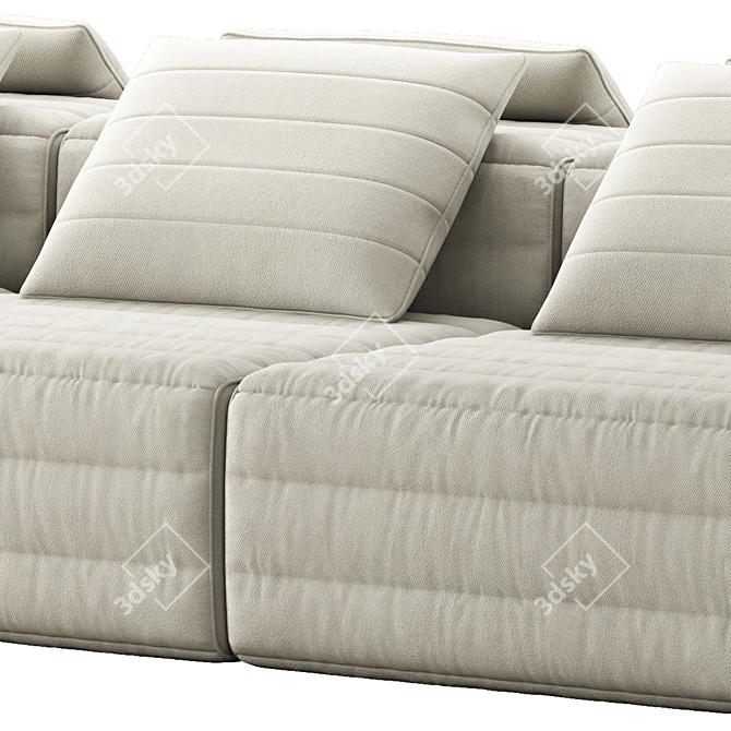 Modern D Design Sofa with OBJ Format 3D model image 2