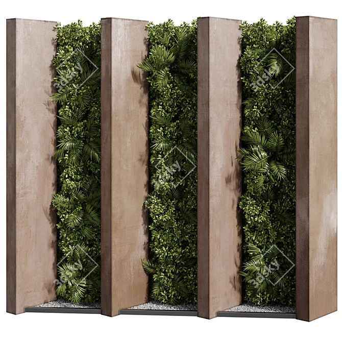 High-Quality Green Wall Model 3D model image 1