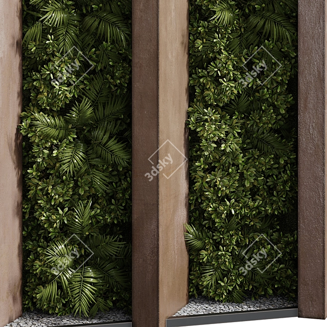 High-Quality Green Wall Model 3D model image 2