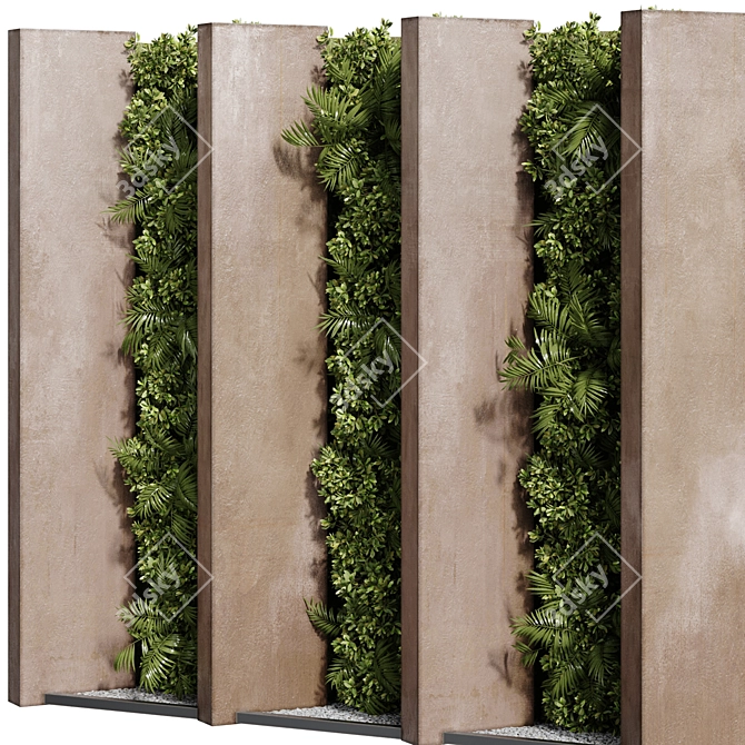 High-Quality Green Wall Model 3D model image 3