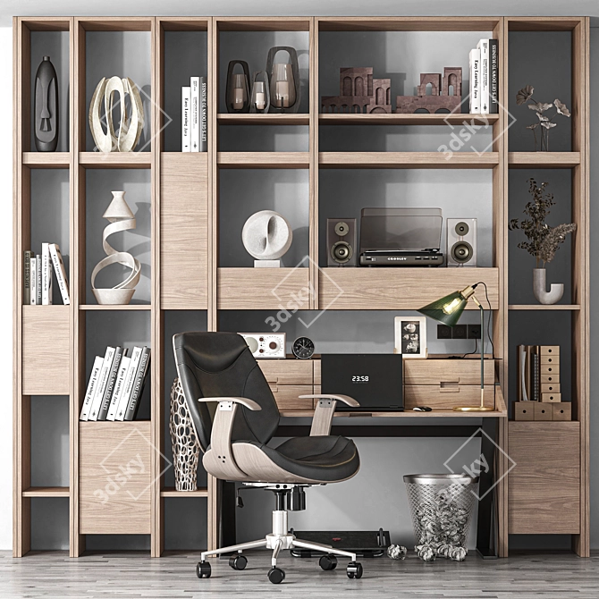 Modern Workspace Furniture Set 3D model image 1