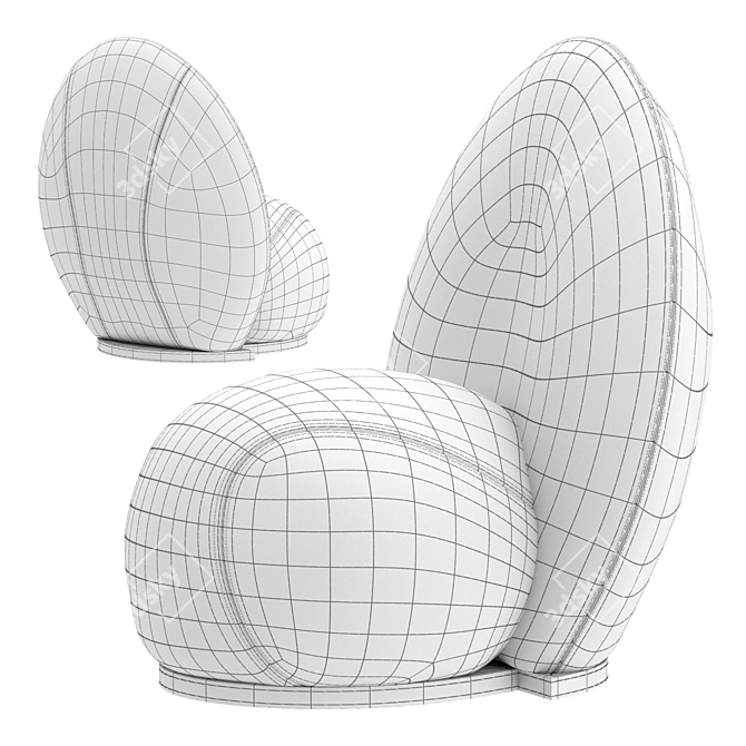 Sleek Able CATCH Armchair Beauty 3D model image 3