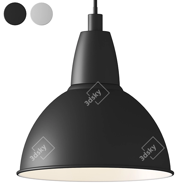 Minimalist White Pendant Light 3D model image 1