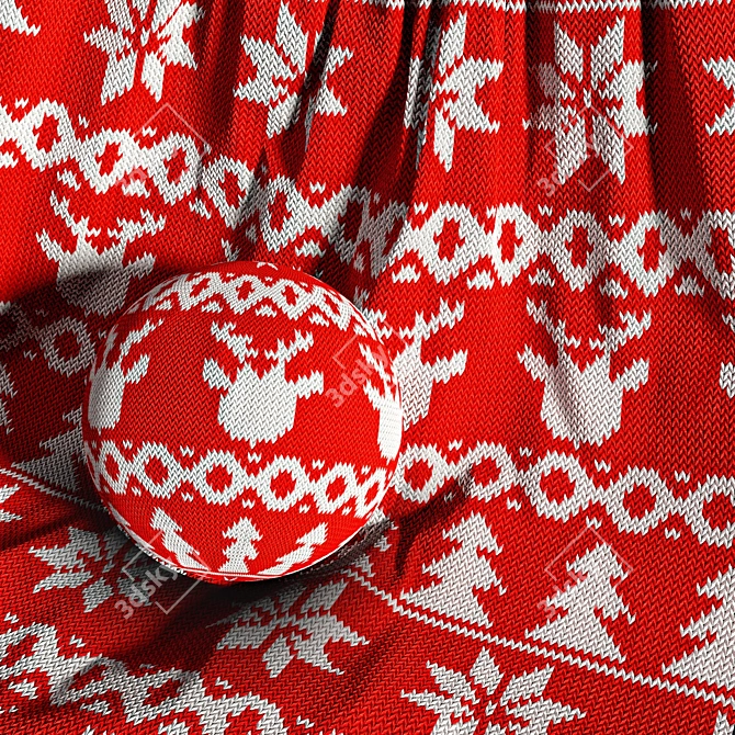 Christmas Knit Fabric Set 18 3D model image 3