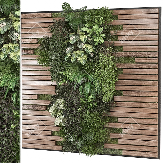 Modern Indoor Vertical Garden Set 3D model image 1