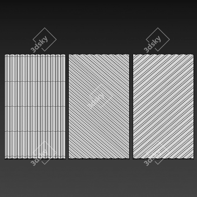 Designer 3D Wall Panel Set 3D model image 2