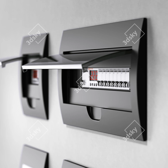 Electrical Equipment Set - Black & White 3D model image 2