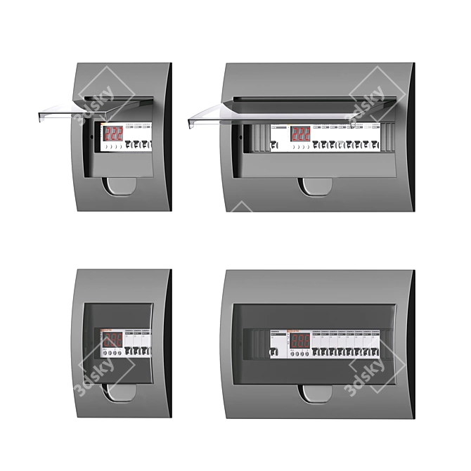 Electrical Equipment Set - Black & White 3D model image 5