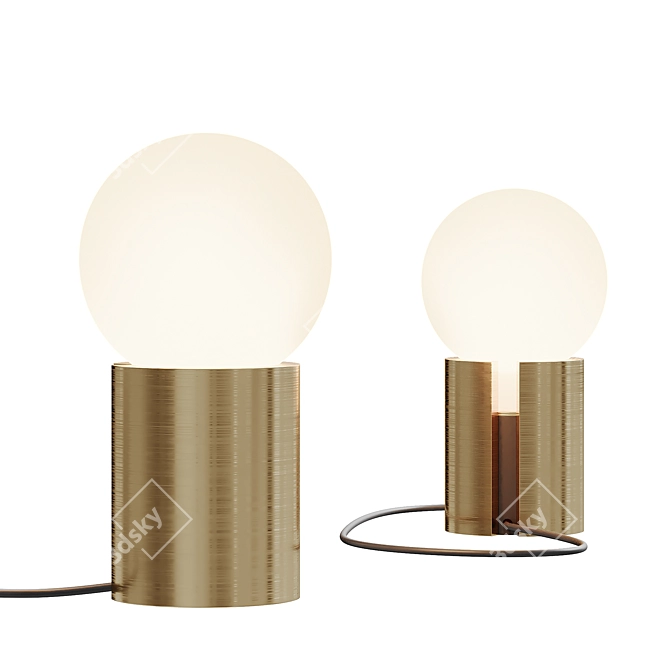 Brushed Brass Socket Occasional Lamp 3D model image 2