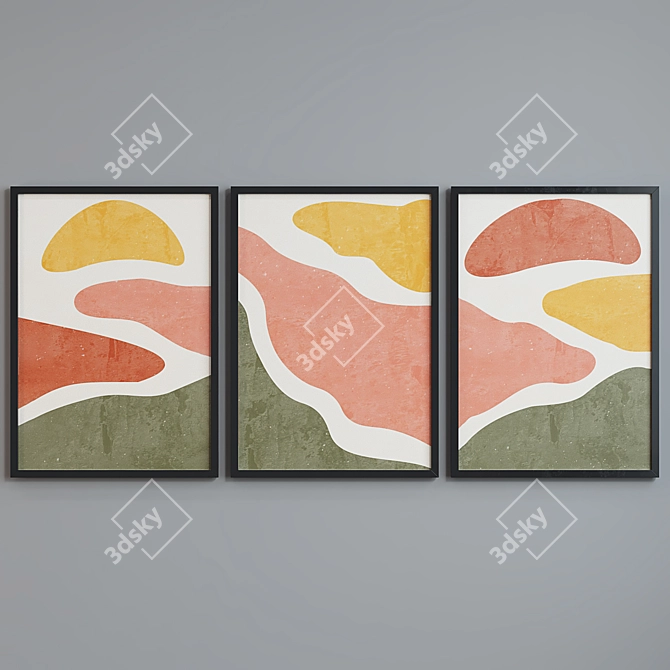 Abstract Frame Set with Color Choices 3D model image 5