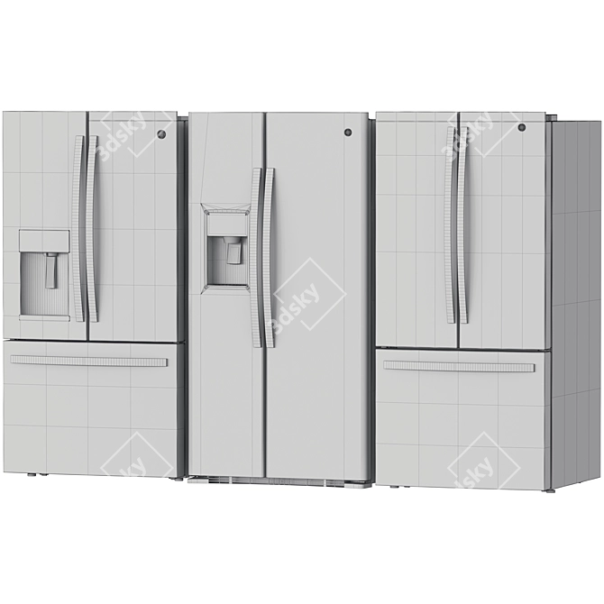 GE Refrigerator 3D Model Collection 3D model image 5