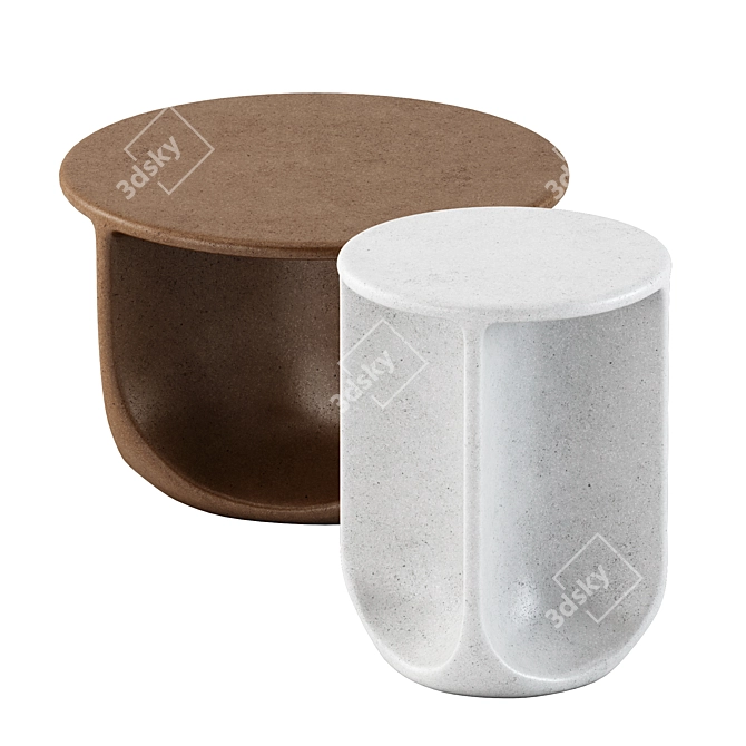 Modern Chic Pinto Coffee Table 3D model image 3