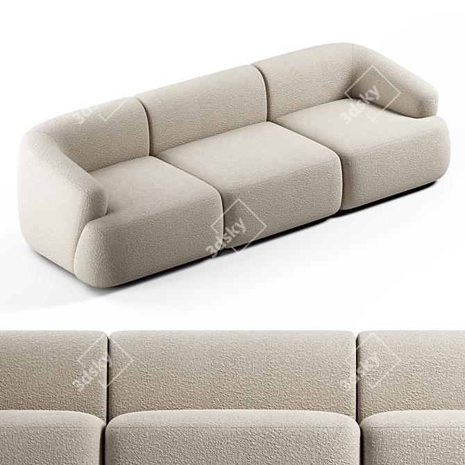 3-Seater Sofia Sofa 3D Model 3D model image 1