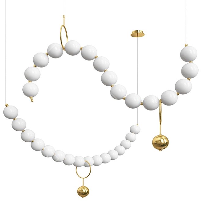  Linear Milk Bubble Pendant Light 3D model image 3