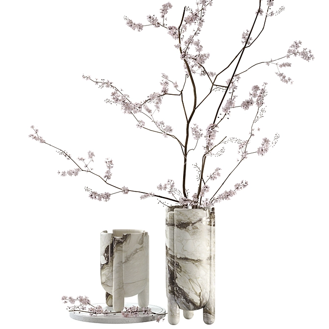 Branch Blooms Decor Set 3D model image 3