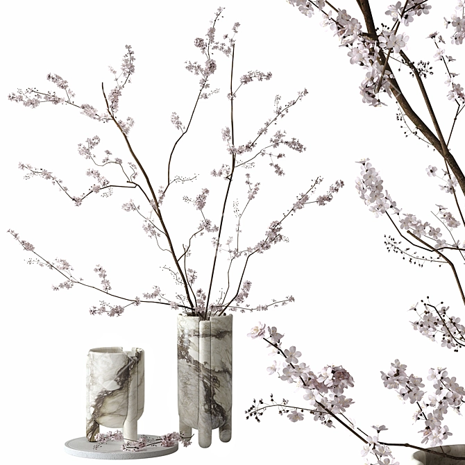 Branch Blooms Decor Set 3D model image 8