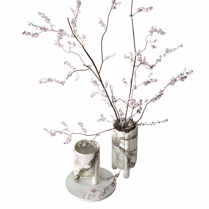 Branch Blooms Decor Set 3D model image 11