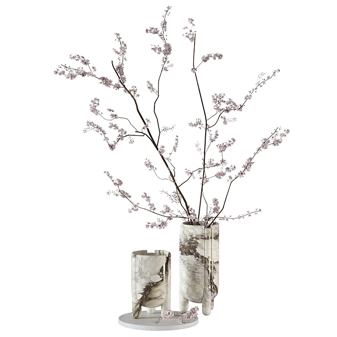 Branch Blooms Decor Set 3D model image 13