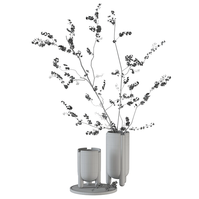 Branch Blooms Decor Set 3D model image 16