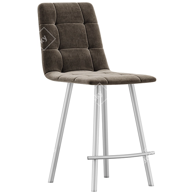 Laguna Bar Chair Velvet Upholstery 3D model image 2