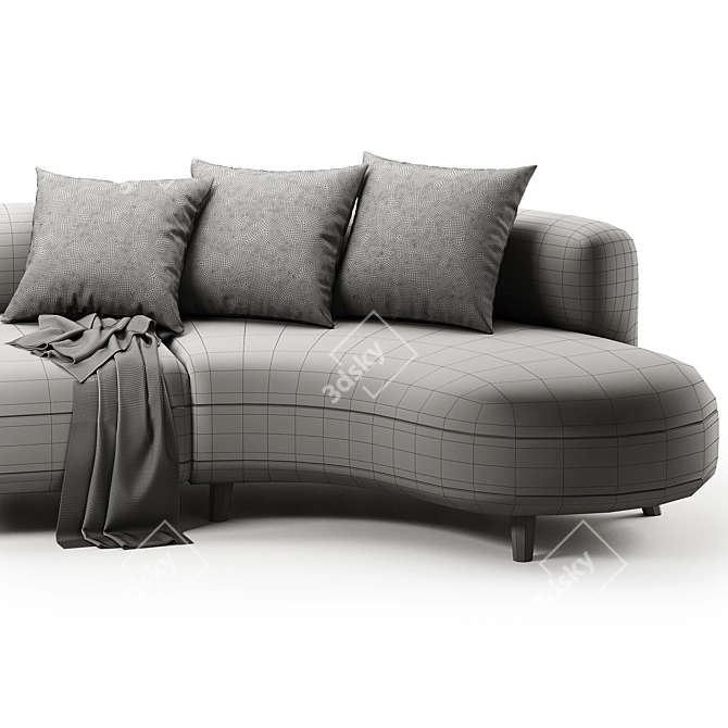 Elegant Polyester Corner Sofa 3D model image 4